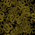 Seamless pattern with green snakes intertwining. Royalty Free Stock Photo